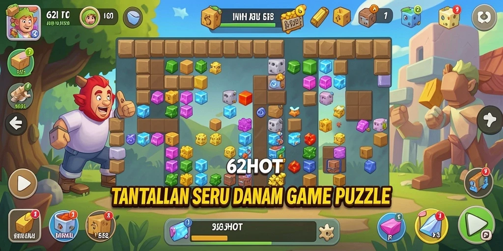 Screenshot 62HOT menampilkan sesi gameplay menantang dalam genre Puzzle.
