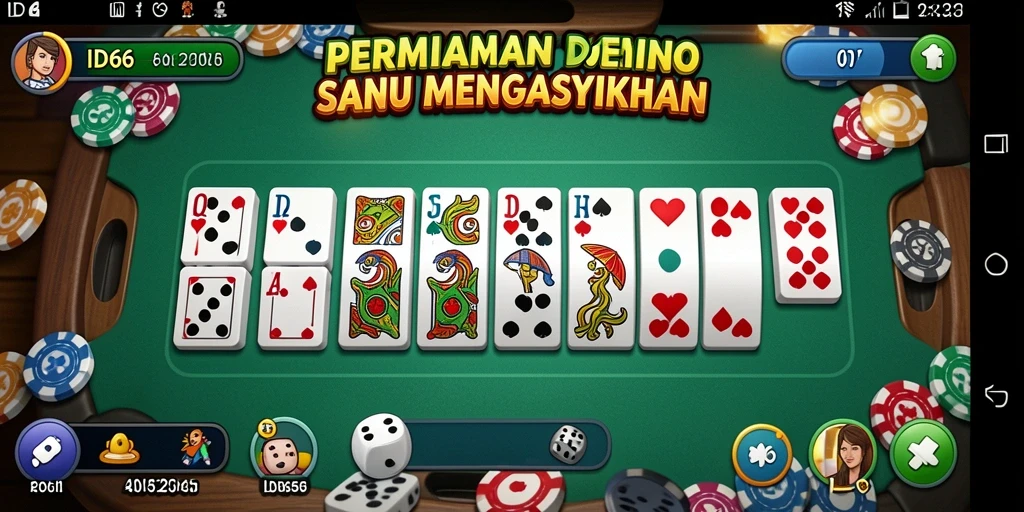 Tampilan gameplay Domino yang seru dan menarik di ID66.