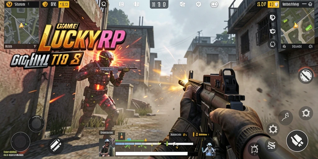 Tangkapan layar gameplay menegangkan dari LUCKYRP di medan perang.