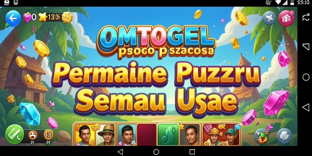 Tampilan gameplay OMTOGEL dengan berbagai puzzle menantang yang seru.