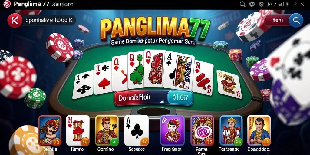 Screenshot gameplay <strong>PANGLIMA77</strong> yang menunjukkan suasana permainan Domino.