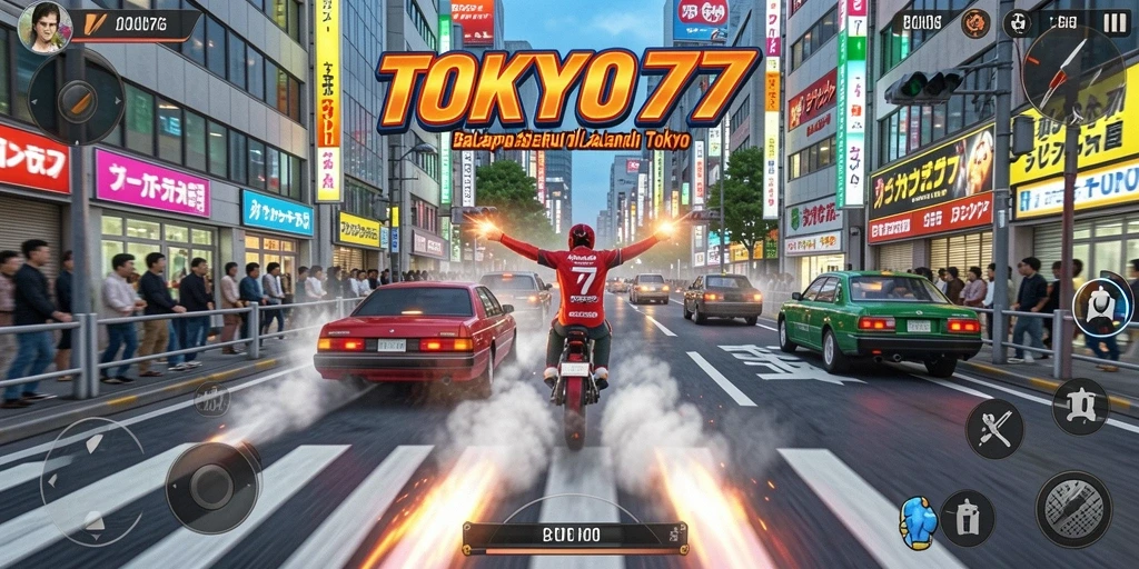 Gameplay Racing menegangkan dengan mobil balap di jalanan Tokyo.